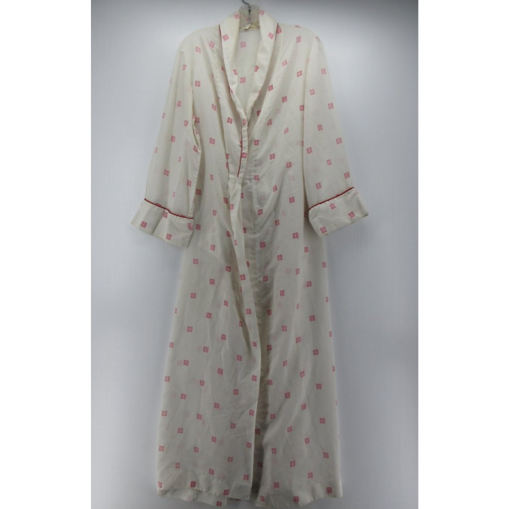 Vintage Givenchy Robe Large Wrap Housecoat Shawl Monogram Logo *
